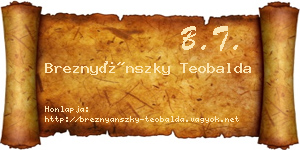 Breznyánszky Teobalda névjegykártya